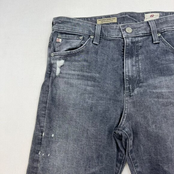 Adriano Goldschmied Womens Farrah Skinny Crop Jeans Gray Paint Splatter 30 Waist - Picture 4 of 10